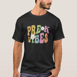 Groovy Prek VIBES Schullehrer vor K Retro T-Shirt
