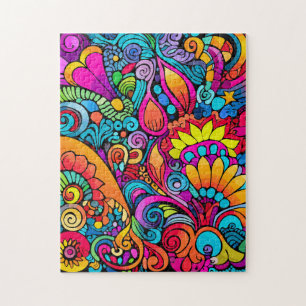 Groovy Psychedelic Floral Puzzle