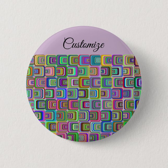 Groovy Psychedelic Hippie-Stil Thunder_Cove Button (Vorderseite)