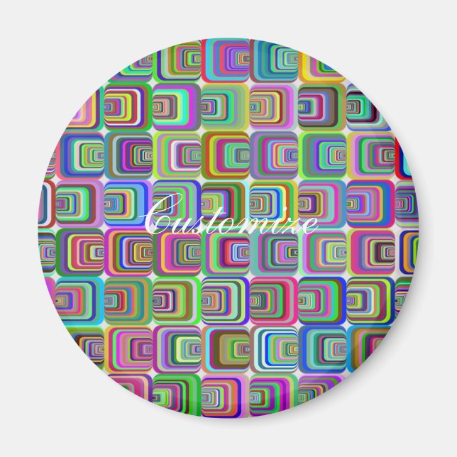 Groovy Psychedelic Hippie-Stil Thunder_Cove Magnet (Vorne)