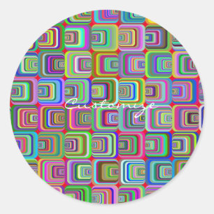 Groovy Psychedelic Hippie-Stil Thunder_Cove Runder Aufkleber