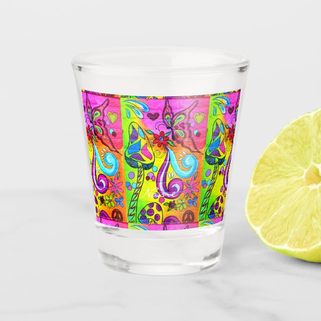 Groovy Psychedelic Magic Pilze Thunder_Cove  Schnapsglas (Vorderseite)