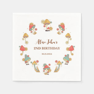 Groovy Psychedelic Mushroom Kindergeburtstag Serviette