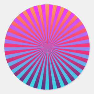 Groovy Psychedelic Sunburst Sticker