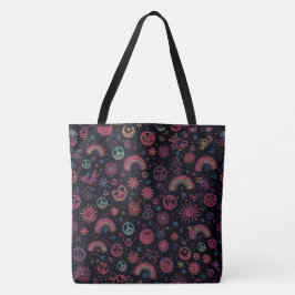 Groovy-Psychedelic-Tasche | 70er Regenbogen & Smil