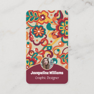 Groovy psychedelische 60er 70er Floral II Visitenkarte