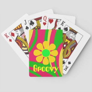 Groovy psychedelische Flower Power Spielkarten