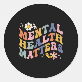 Groovy Psychische Gesundheitsprobleme Erkrankungen Runder Aufkleber