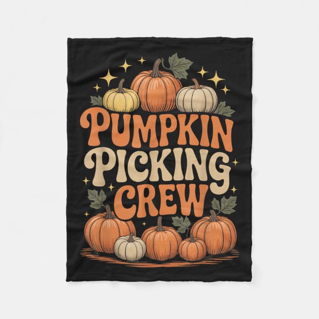 Groovy Pumpkin Cking Crew passt Familienherbst F Fleecedecke (Vorderseite)