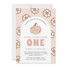 Groovy Pumpkin Daisies Retro Boho Erster Geburtsta