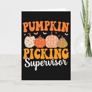 Groovy Pumpkin Picking Supervisor Matching Family Karte