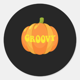 Groovy Pumpkin Retro 60er Runder Aufkleber