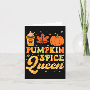 Groovy Pumpkin Spice Queen Halloween Erntedank Karte