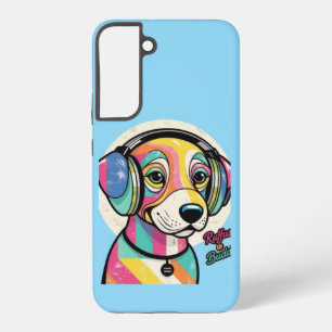 Groovy Puppy: Ein farbenfroher Hund Samsung Galaxy Hülle