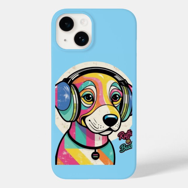 Groovy Puppy: Eine farbenfrohe Kanine Case-Mate iPhone Hülle (Rückseite)
