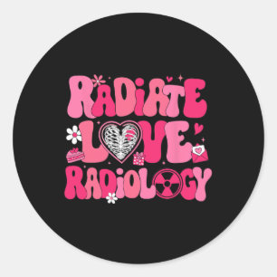 Groovy Radiate Liebe Radiology Röntgentechniker Va Runder Aufkleber