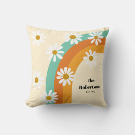 Groovy Rainbow 1970s Style Boho Personalisiert Kissen