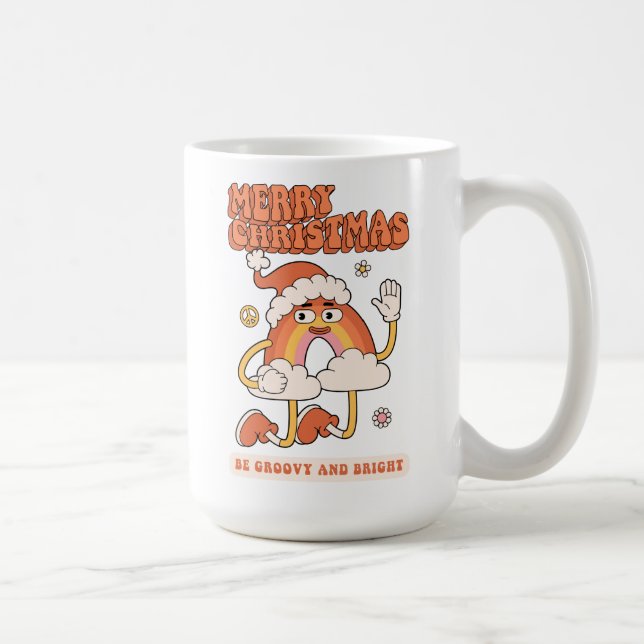 Groovy Rainbow Christmas - Sei hell und fröhlich Kaffeetasse (Rechts)