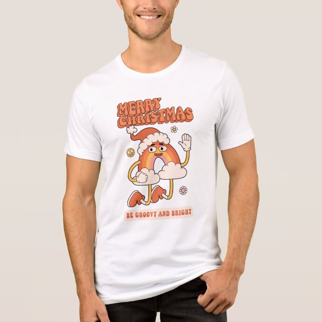 Groovy Rainbow Christmas - Sei hell und fröhlich Tri-Blend Shirt (Vorderseite)