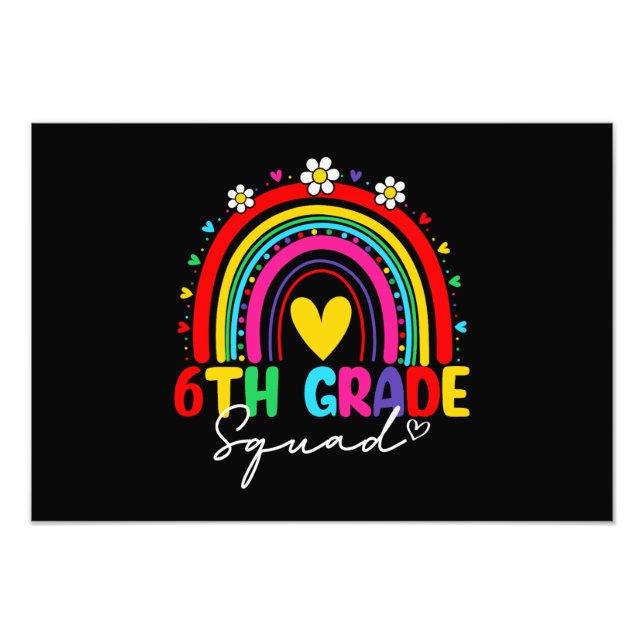 Groovy Rainbow Girl Boys Teacher Fotodruck (Vorne)