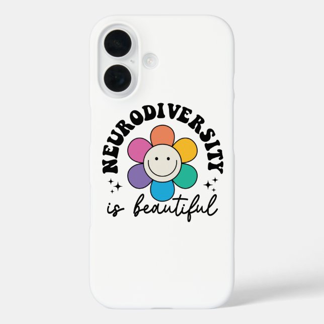 Groovy Rainbow Smiley Flower Neurodiversity Case-Mate iPhone Hülle (Rückseite)