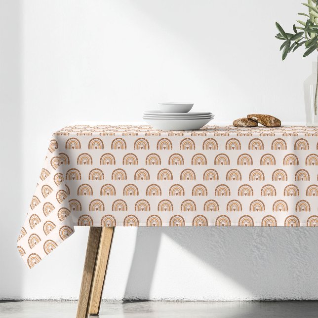 Groovy Rainbows Tablecloth Terracotta Copper Touch Tischdecke (Groovy Rainbows Tablecloth Terracotta Copper Touch)