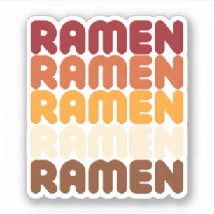 Groovy Ramen-Nudel-Liebhaber Warmer Retro-Food-Gra Aufkleber