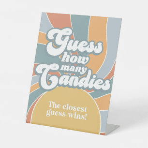 Groovy rät wie viele Candies Retro Showspiele Sockelschild