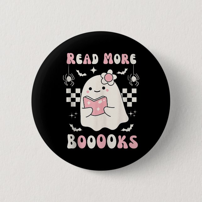 Groovy Read more Bücher Niedlich Ghost Boo Funny H Button (Vorderseite)