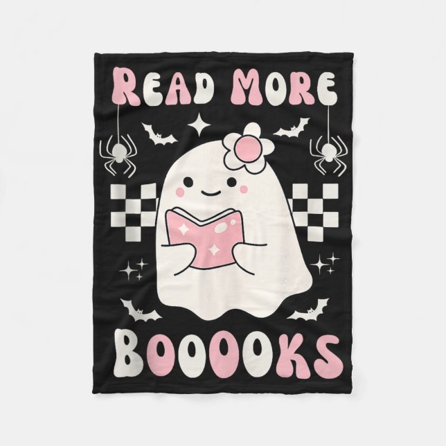 Groovy Read more Bücher Niedlich Ghost Boo Funny H Fleecedecke (Vorderseite)
