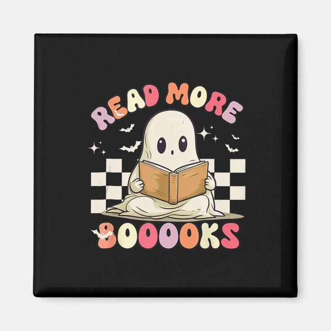 Groovy Read more Bücher Niedlich Ghost Boo Funny H Magnet (Vorne)