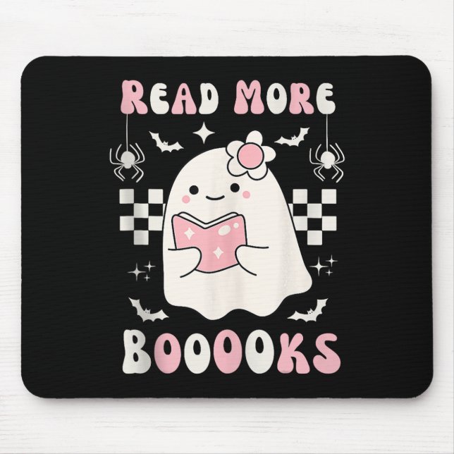 Groovy Read more Bücher Niedlich Ghost Boo Funny H Mousepad (Vorne)