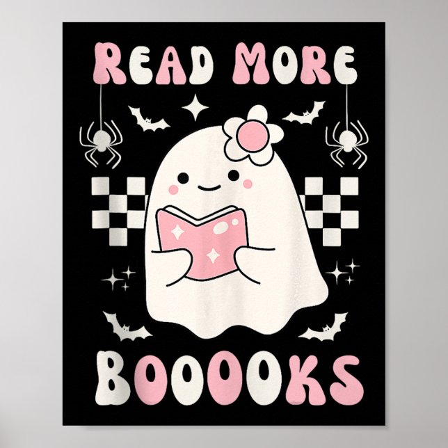 Groovy Read more Bücher Niedlich Ghost Boo Funny H Poster (Vorne)