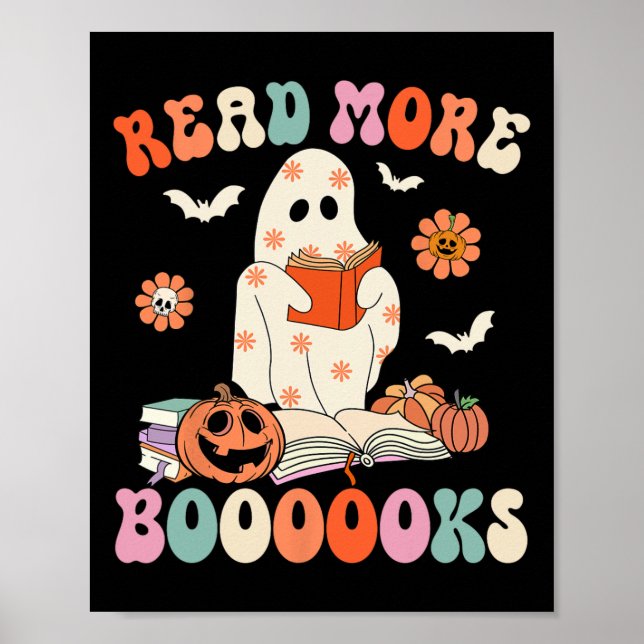 Groovy Read more Bücher Niedlich Ghost Boo Funny H Poster (Vorne)