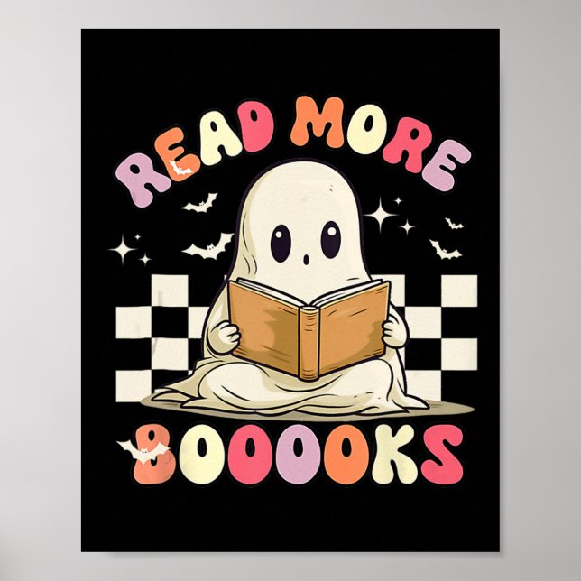 Groovy Read more Bücher Niedlich Ghost Boo Funny H Poster (Vorne)