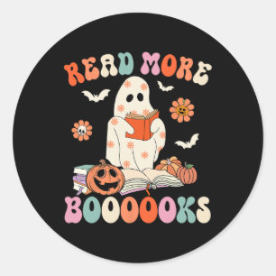 Groovy Read more Bücher Niedlich Ghost Boo Funny H Runder Aufkleber