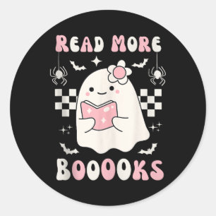 Groovy Read more Bücher Niedlich Ghost Boo Funny H Runder Aufkleber