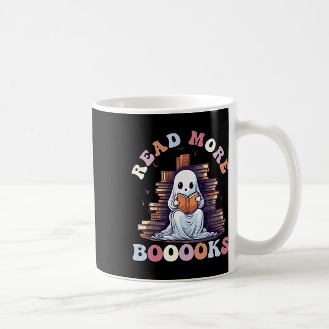 Groovy Read more Bücher Niedlich Ghost Funny Teach Kaffeetasse (Rechts)
