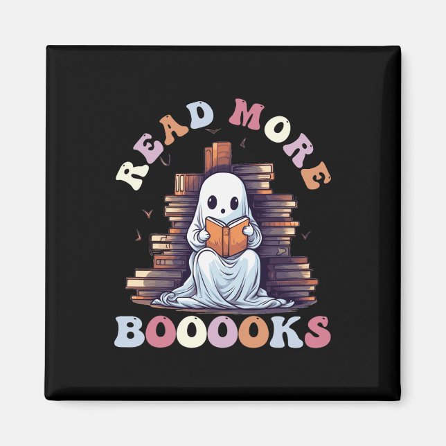 Groovy Read more Bücher Niedlich Ghost Funny Teach Magnet (Vorne)