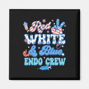 Groovy Red Blue Endo Crew Endo Nurse 4. Magnet