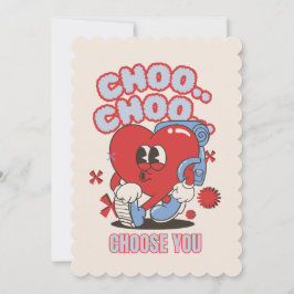 Groovy Red Heart Choo Wählen Sie Ihre Wahl Feiertagskarte