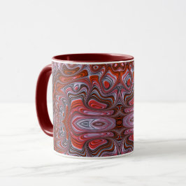 Groovy Red Marbled Fraktal Art Tasse
