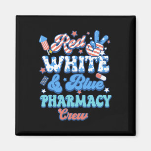 Groovy Red White Blue Apotheke Crew Apotheker 4. Magnet