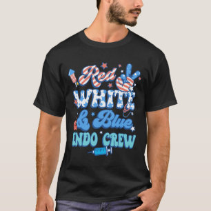 Groovy Red White Blue Endo Crew Endo Krankenschwes T-Shirt