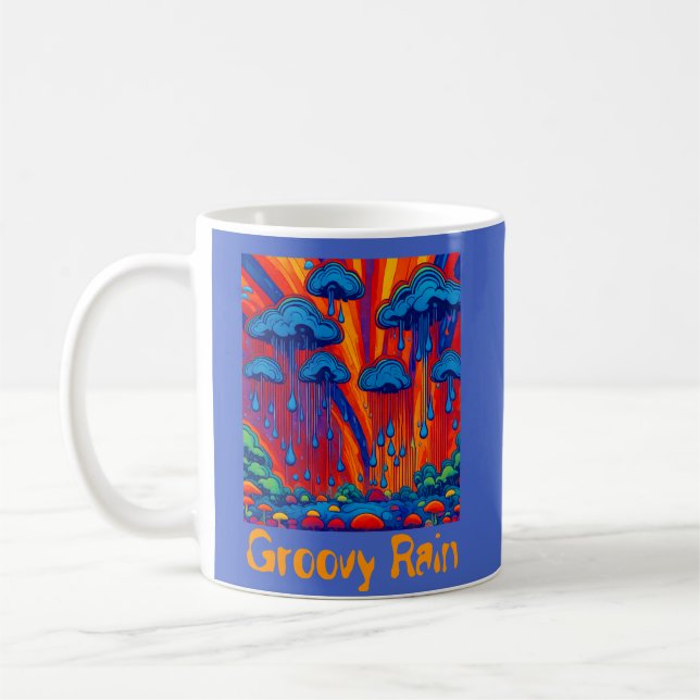 Groovy Regen im Retro-Stil Kaffeetasse (Links)