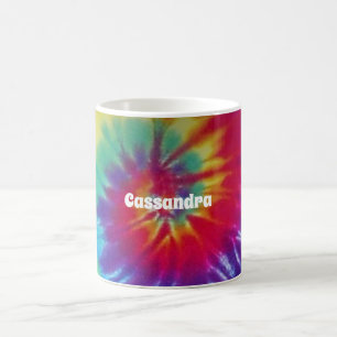 Groovy Regenbogen-gefärbte KrawatteHippie Kaffeetasse