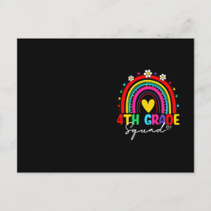 Groovy Regenbogen Mädchen Jungen Lehrer Hallo 4. K Postkarte