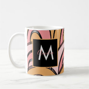 Groovy Regenbogen Muster Orange Pink Kaffeetasse