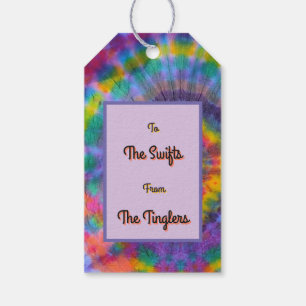 Groovy Regenbogen-Tie-Dye Geschenkanhänger