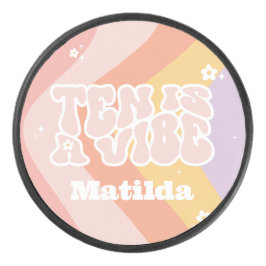 Groovy Regenbogen zehn ist eine vibe 60er Jahre Re Eishockey Puck